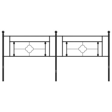 vidaXL Κεφαλάρι Μαύρο Μεταλλικό 198x3x97cm 1 τεμ.