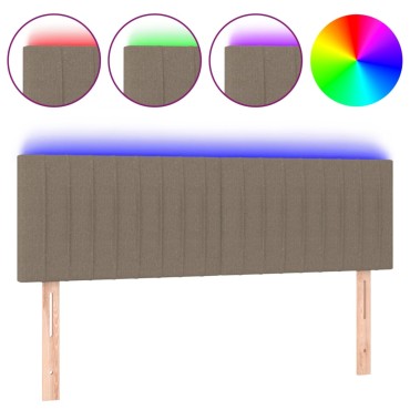 vidaXL Κεφαλάρι Κρεβατιού LED Taupe 144x5x78/88cm Υφασμάτινο 1 τεμ.