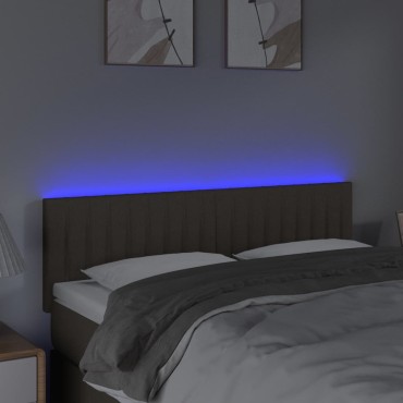 vidaXL Κεφαλάρι Κρεβατιού LED Taupe 144x5x78/88cm Υφασμάτινο 1 τεμ.