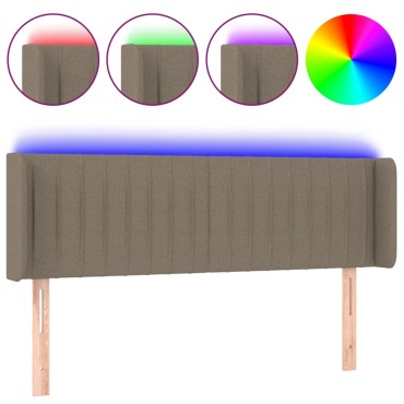 vidaXL Κεφαλάρι Κρεβατιού LED Taupe 147x16x78/88cm Υφασμάτινο 1 τεμ.