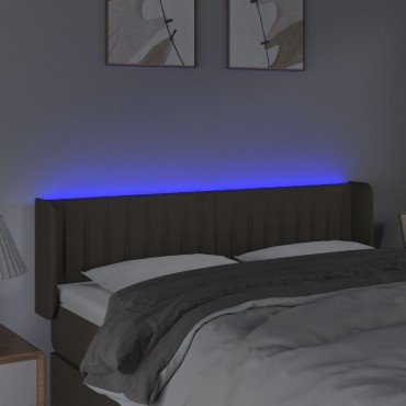 vidaXL Κεφαλάρι Κρεβατιού LED Taupe 147x16x78/88cm Υφασμάτινο 1 τεμ.
