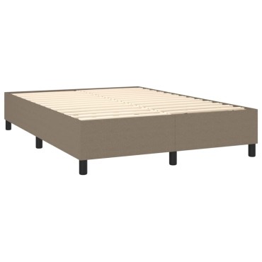 vidaXL Κρεβάτι Boxspring με Στρώμα Taupe 140x200cm Υφασμάτινο 1 τεμ. - Διπλό