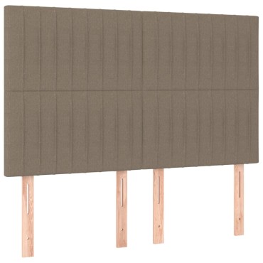 vidaXL Κρεβάτι Boxspring με Στρώμα Taupe 140x200cm Υφασμάτινο 1 τεμ. - Διπλό