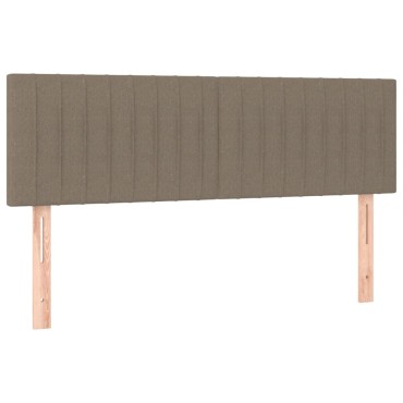 vidaXL Κρεβάτι Boxspring με Στρώμα & LED Taupe 140x200 εκ. Υφασμάτινο