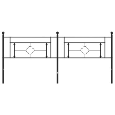 vidaXL Κεφαλάρι Μαύρο Μεταλλικό 206x3x97cm 1 τεμ.