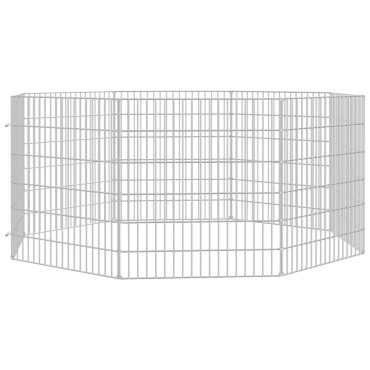 vidaXL Περίφραξη Ζώων Ελεύθερης Βοσκής 8 Πάνελ 54x60 εκ. Γαλβ. Σίδερο