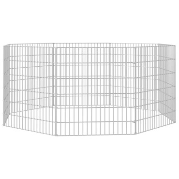 vidaXL Περίφραξη Ζώων Ελεύθερης Βοσκής 8 Πάνελ 54x60 εκ. Γαλβ. Σίδερο