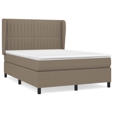 vidaXL Κρεβάτι Boxspring με Στρώμα Taupe 140x200 εκ. Υφασμάτινο