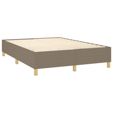 vidaXL Κρεβάτι Boxspring με Στρώμα Taupe 140x200cm Υφασμάτινο 1 τεμ. - Διπλό
