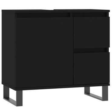 vidaXL Ντουλάπι Μπάνιου Μαύρο 65x33x60cm Επεξεργασμένο Ξύλο