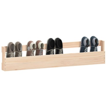 vidaXL Παπουτσοθήκες Επιτοίχιες 2 τεμ. 110x9x23cm Μασίφ Ξύλο Πεύκου