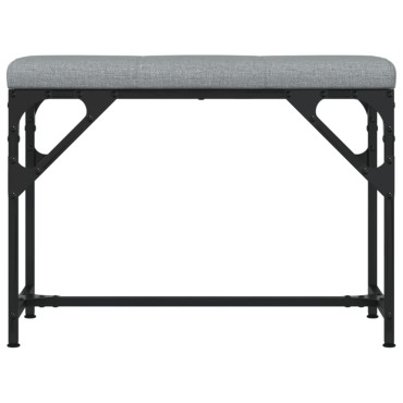 vidaXL Πάγκος Τραπεζαρίας Ανοιχτό Γκρι 62x32x45cm Ατσάλι / Ύφασμα 1 τεμ.