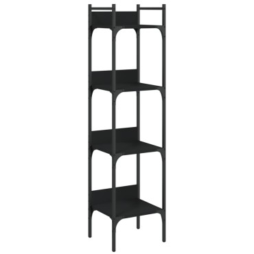 vidaXL Βιβλιοθήκη 4 Επιπέδων Μαύρη 35x30x138,5cm Επεξεργ. Ξύλο 1 τεμ.