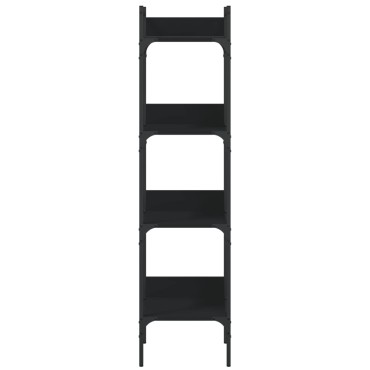 vidaXL Βιβλιοθήκη 4 Επιπέδων Μαύρη 35x30x138,5cm Επεξεργ. Ξύλο 1 τεμ.