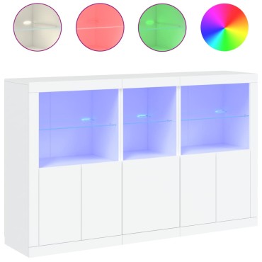 vidaXL Μπουφές με Φώτα LED Λευκός 162x37x100cm 1 τεμ.