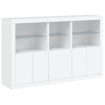vidaXL Μπουφές με Φώτα LED Λευκός 162x37x100cm 1 τεμ.