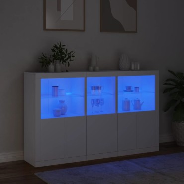 vidaXL Μπουφές με Φώτα LED Λευκός 162x37x100cm 1 τεμ.
