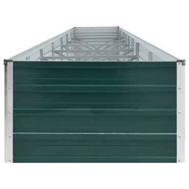 vidaXL Ζαρντινιέρα Υπερυψωμένη Πράσινη 600x80x45 εκ. Γαλβαν. Χάλυβας