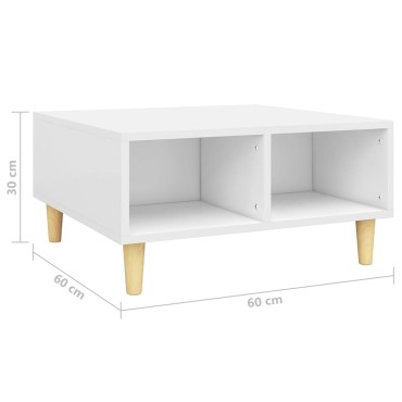 vidaXL Τραπεζάκι Σαλονιού Λευκό 60x60x30cm από Μοριοσανίδα 1 τεμ.