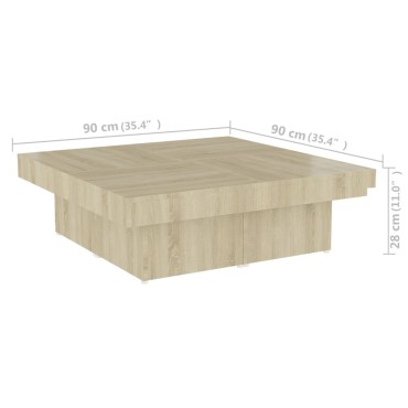 vidaXL Τραπεζάκι Σαλονιού Sonoma Δρυς 90x90x28cm Μοριοσανίδα 1 τεμ.