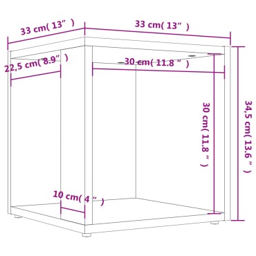 vidaXL Τραπέζι Βοηθητικό Sonoma Δρυς 33x33x34,5cm από Επεξ. Ξύλο