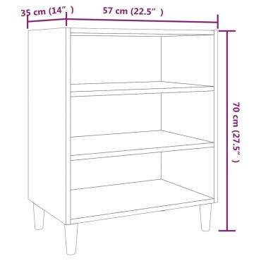 vidaXL Ραφιέρα Γκρι Sonoma 57x35x70cm από Επεξεργασμένο Ξύλο 1 τεμ.
