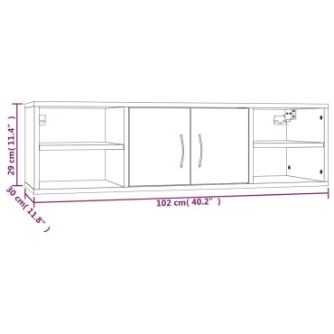 vidaXL Ραφιέρα Τοίχου Καπνιστή Δρυς 102x30x29cm Επεξεργασμένο Ξύλο 1 τεμ.