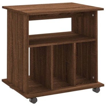 vidaXL Ντουλάπι Με Ροδάκια Καφέ Δρυς 60x45x60cm Επεξεργασμένο Ξύλο 1 τεμ.