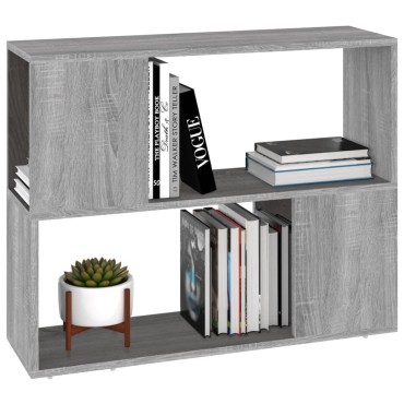 vidaXL Βιβλιοθήκη/Διαχωριστικό Χώρου Γκρι Sonoma 80x24x63cm 1 τεμ.