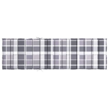 vidaXL Μαξιλάρι Ξαπλώστρας Γκρι Καρό 200x70x3cm από Ύφασμα Oxford