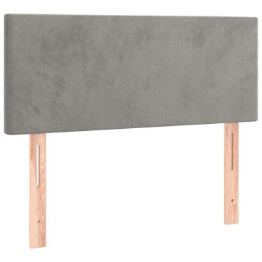 vidaXL Κεφαλάρι Κρεβατιού Ανοιχτό Γκρι 100x5x78/88cm Βελούδινο 1 τεμ.