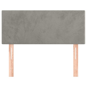 vidaXL Κεφαλάρι Κρεβατιού Ανοιχτό Γκρι 100x5x78/88cm Βελούδινο 1 τεμ.