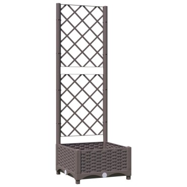 vidaXL Ζαρντινιέρα Κήπου με Καφασωτό Καφέ 40 x 40 x 121,5 εκ. από PP