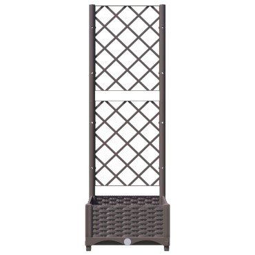 vidaXL Ζαρντινιέρα Κήπου με Καφασωτό Καφέ 40 x 40 x 121,5 εκ. από PP