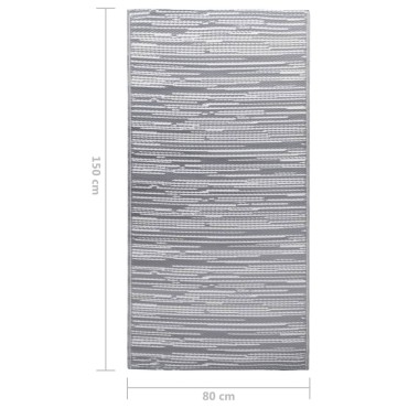 vidaXL Χαλί εξωτερικού χώρου ARAKIL Γκρι 80x150 cm PP
