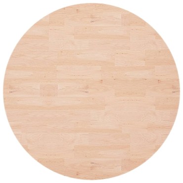 vidaXL Επιφάνεια Τραπεζιού Στρογγυλή 90x1,5cm Μασίφ Ξύλο Δρυς 1 τεμ.