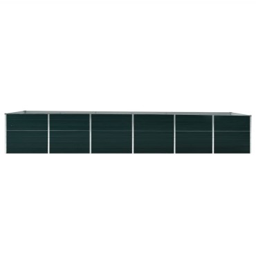 vidaXL Ζαρντινιέρα Υπερυψωμένη Πράσινη 480x80x77 εκ. Γαλβαν. Χάλυβας