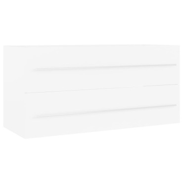 vidaXL Ντουλάπι Νιπτήρα Λευκό 100x38,5x48cm από Επεξ. Ξύλο 1 τεμ.