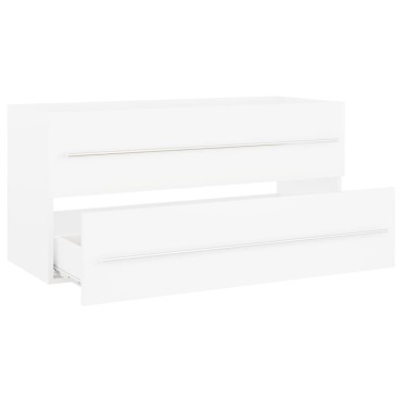 vidaXL Ντουλάπι Νιπτήρα Λευκό 100x38,5x48cm από Επεξ. Ξύλο 1 τεμ.