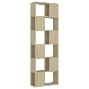 vidaXL Βιβλιοθήκη/Διαχωρισ. Χώρου Sonoma Δρυς 60x24x186cm Μοριοσανίδα 1 τεμ.