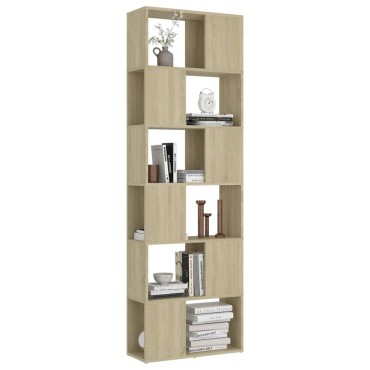 vidaXL Βιβλιοθήκη/Διαχωρισ. Χώρου Sonoma Δρυς 60x24x186cm Μοριοσανίδα 1 τεμ.