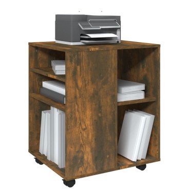 vidaXL Ντουλάπι Με Ροδάκια Καπνιστή Δρυς 60x53x72cm Επεξεργ. Ξύλο 1 τεμ.