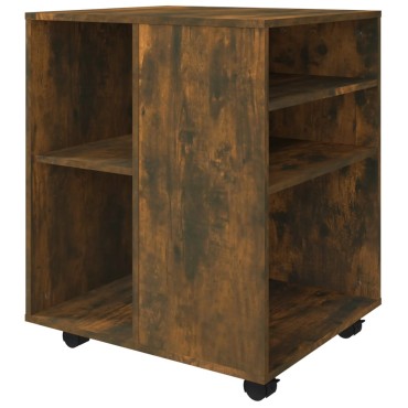 vidaXL Ντουλάπι Με Ροδάκια Καπνιστή Δρυς 60x53x72cm Επεξεργ. Ξύλο 1 τεμ.