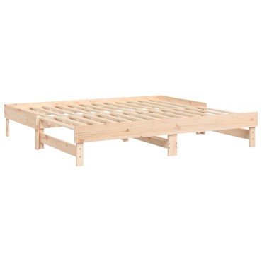 vidaXL Καναπές Κρεβάτι Συρόμενος 2x(75x190) εκ. Μασίφ Ξύλο Πεύκου