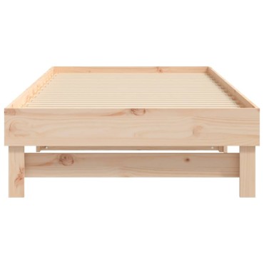 vidaXL Καναπές Κρεβάτι Συρόμενος 2x(75x190) εκ. Μασίφ Ξύλο Πεύκου