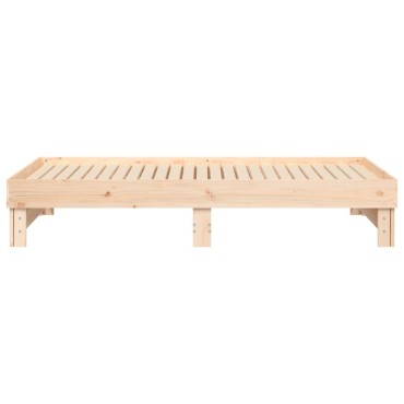 vidaXL Καναπές Κρεβάτι Συρόμενος 2x(75x190) εκ. Μασίφ Ξύλο Πεύκου