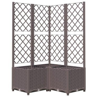 vidaXL Ζαρντινιέρα Κήπου με Καφασωτό Καφέ 80 x 80 x 136 εκ. από PP
