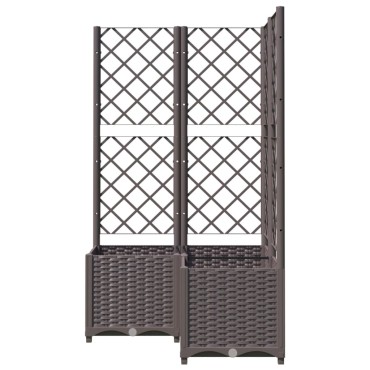 vidaXL Ζαρντινιέρα Κήπου με Καφασωτό Καφέ 80 x 80 x 136 εκ. από PP