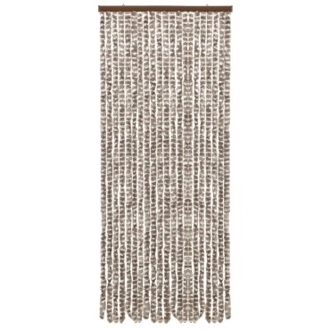 vidaXL Σήτα - Κουρτίνα Πόρτας Taupe / Λευκό 56 x 185 εκ. από Σενίλ