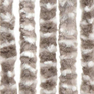 vidaXL Σήτα - Κουρτίνα Πόρτας Taupe / Λευκό 56 x 185 εκ. από Σενίλ
